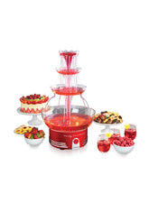 Nostalgia Retro Red Deluxe Lighted Party Fountain